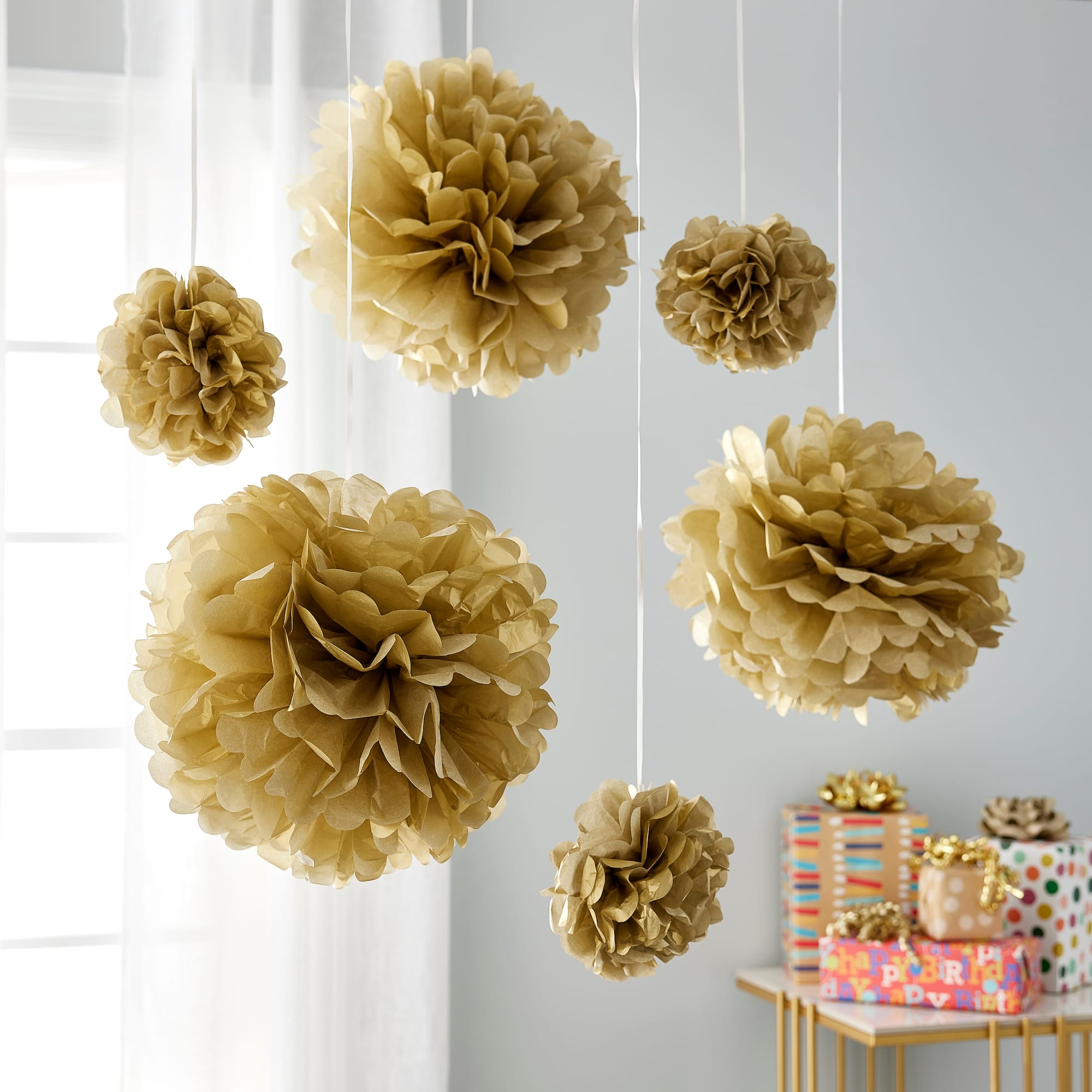 Gold Paper Pom Poms By Celebrate It™
